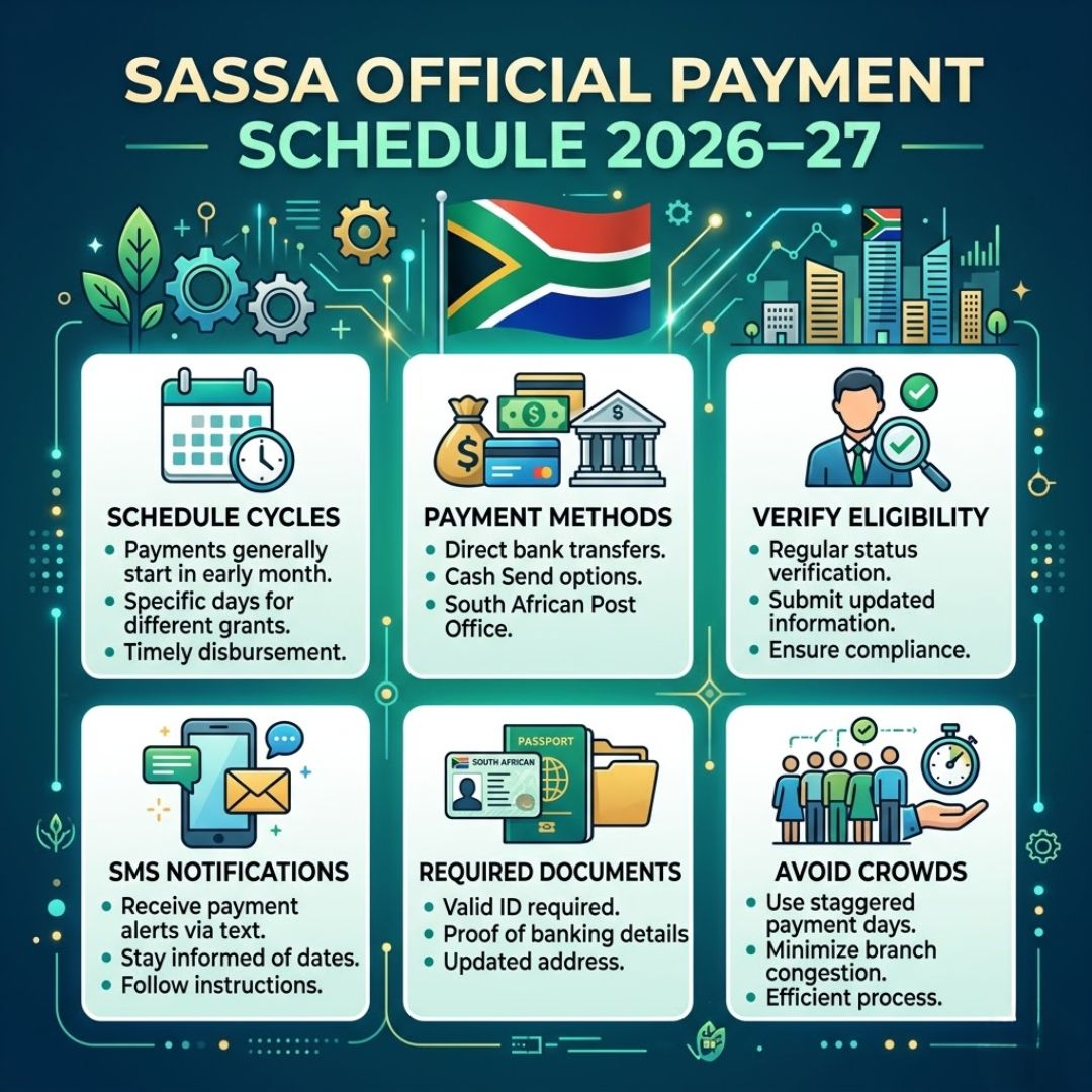 SASSA Payment Schedule 2026–27