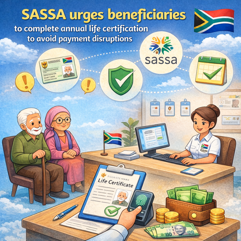 SASSA urges beneficiaries to complete annual life certification to avoid payment disruptions
